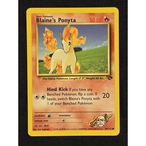 Blaines Ponyta Pokemon Card LV‎ 13 #77 64/132 WOTC Base Set